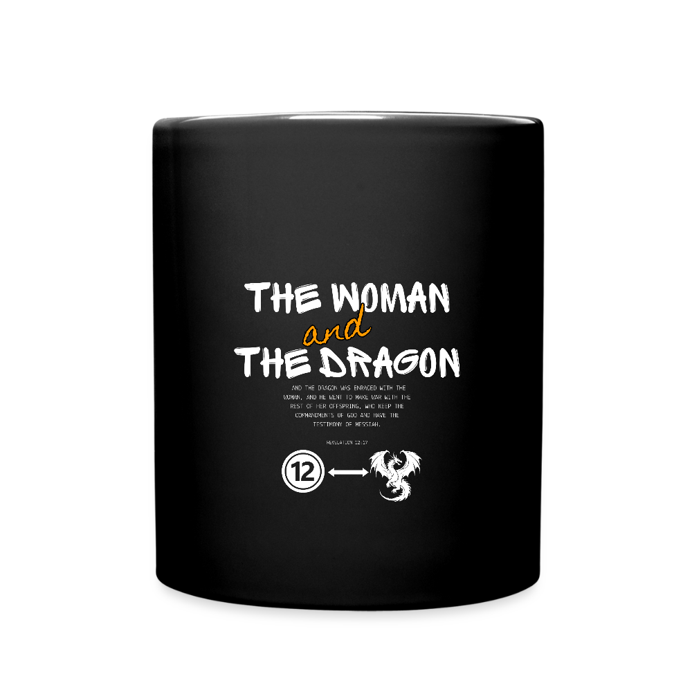 Woman and Dragon | Full Color Mug | Black - black