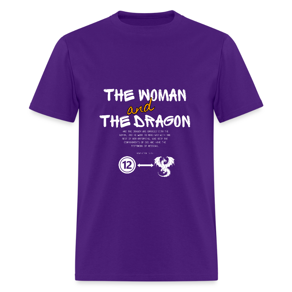 Woman and Dragon | Men's T-Shirt - purple