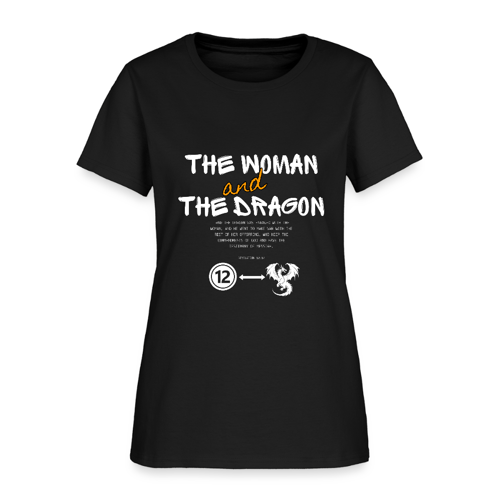 Woman and Dragon | Women's T-Shirt - black