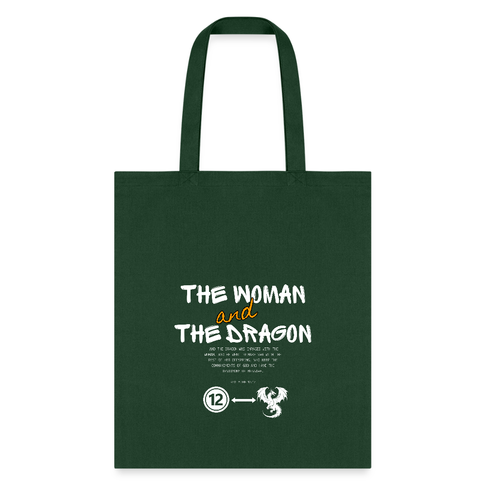 Woman and Dragon | Tote Bag - forest green