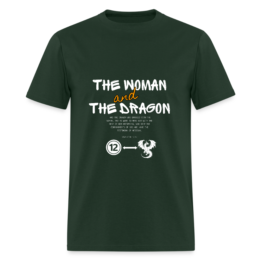 Woman and Dragon | Men's T-Shirt - forest green