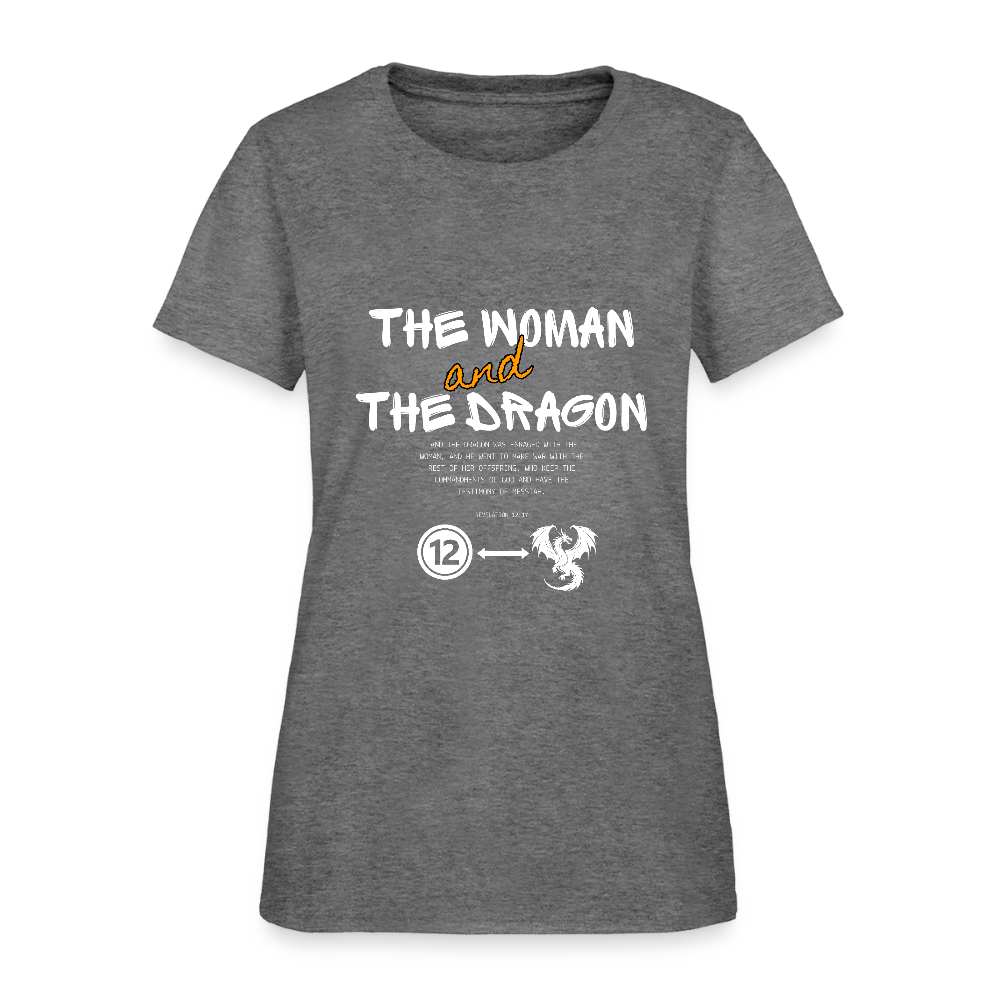 Woman and Dragon | Women's T-Shirt - graphite heather