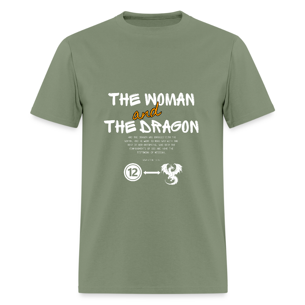 Woman and Dragon | Men's T-Shirt - military green
