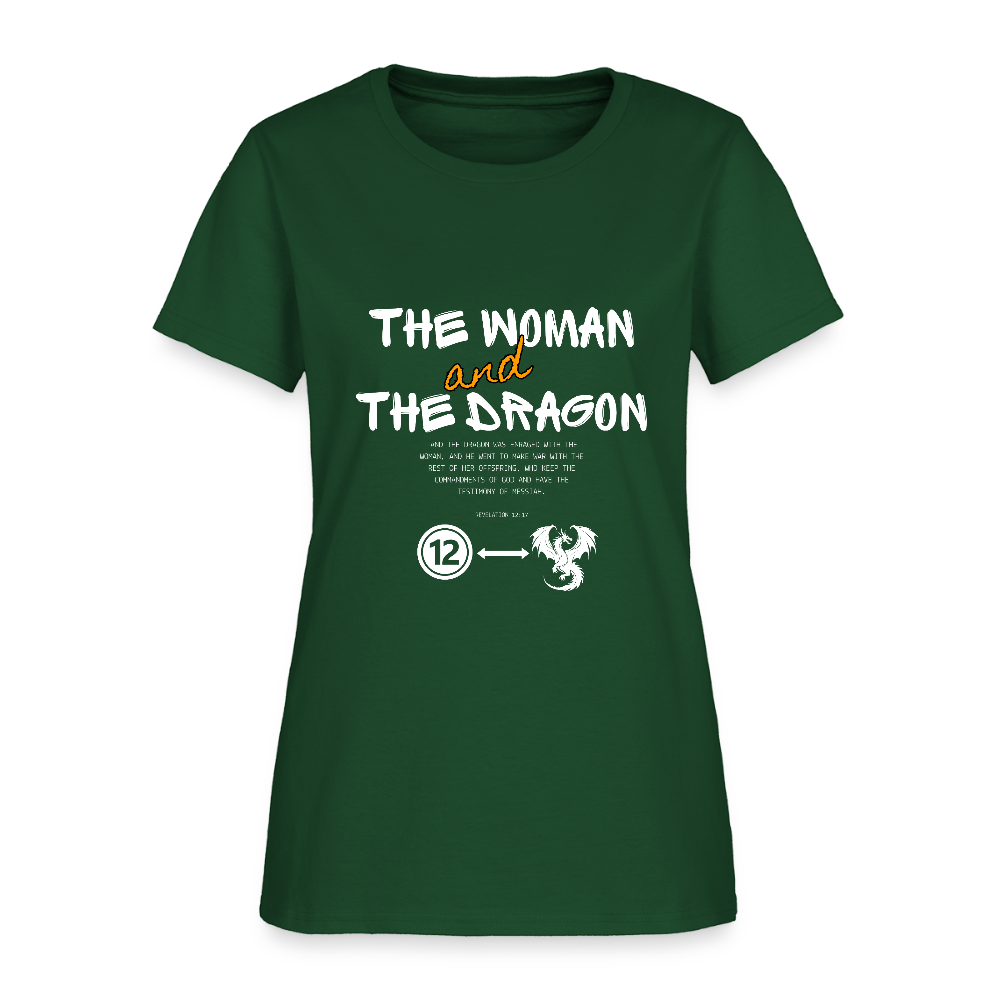 Woman and Dragon | Women's T-Shirt - forest green