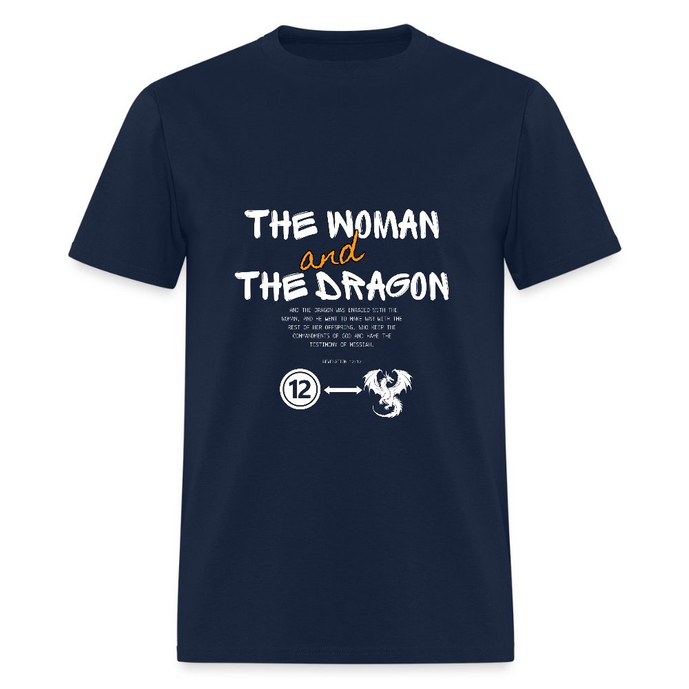 Woman and Dragon | Men's T-Shirt - navy