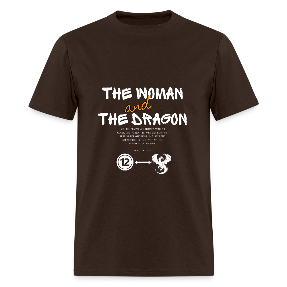 Woman and Dragon | Men's T-Shirt - brown