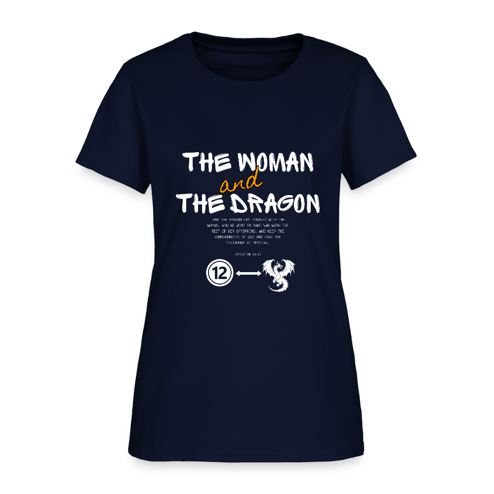 Woman and Dragon | Women's T-Shirt - navy