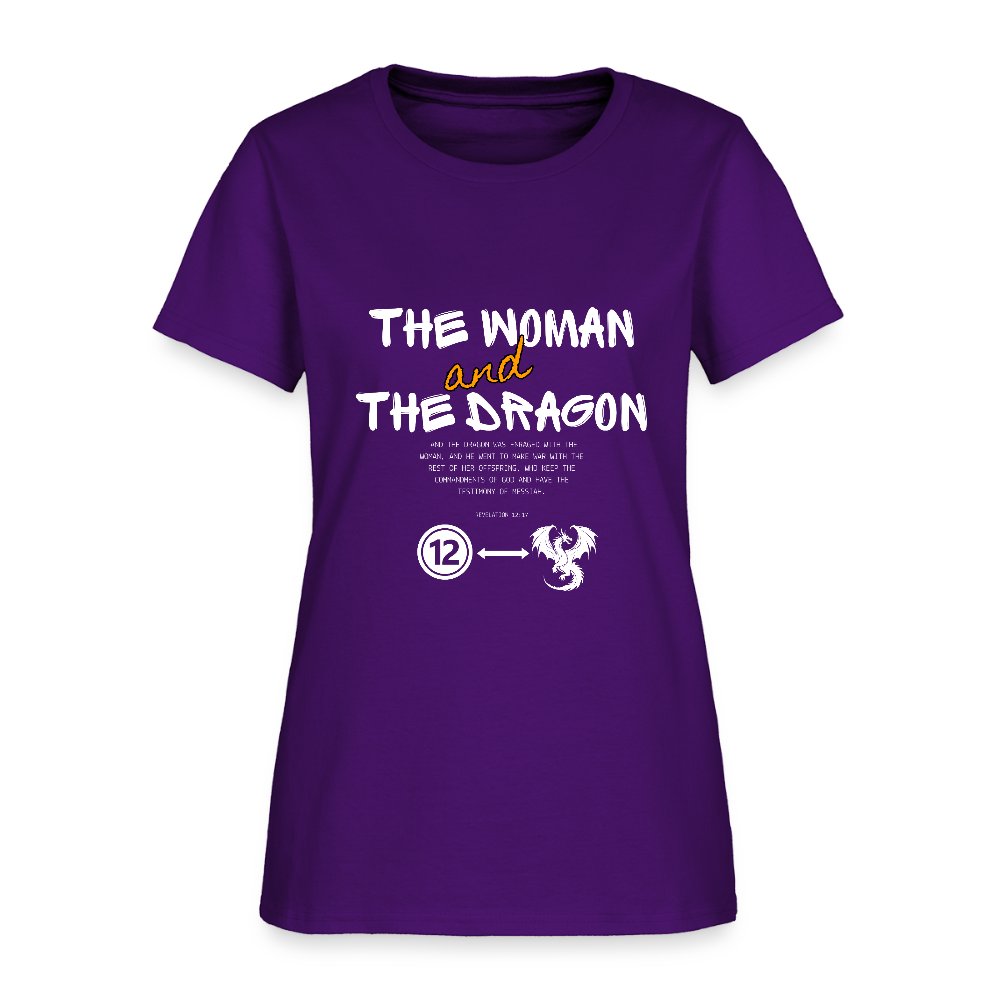 Woman and Dragon | Women's T-Shirt - purple