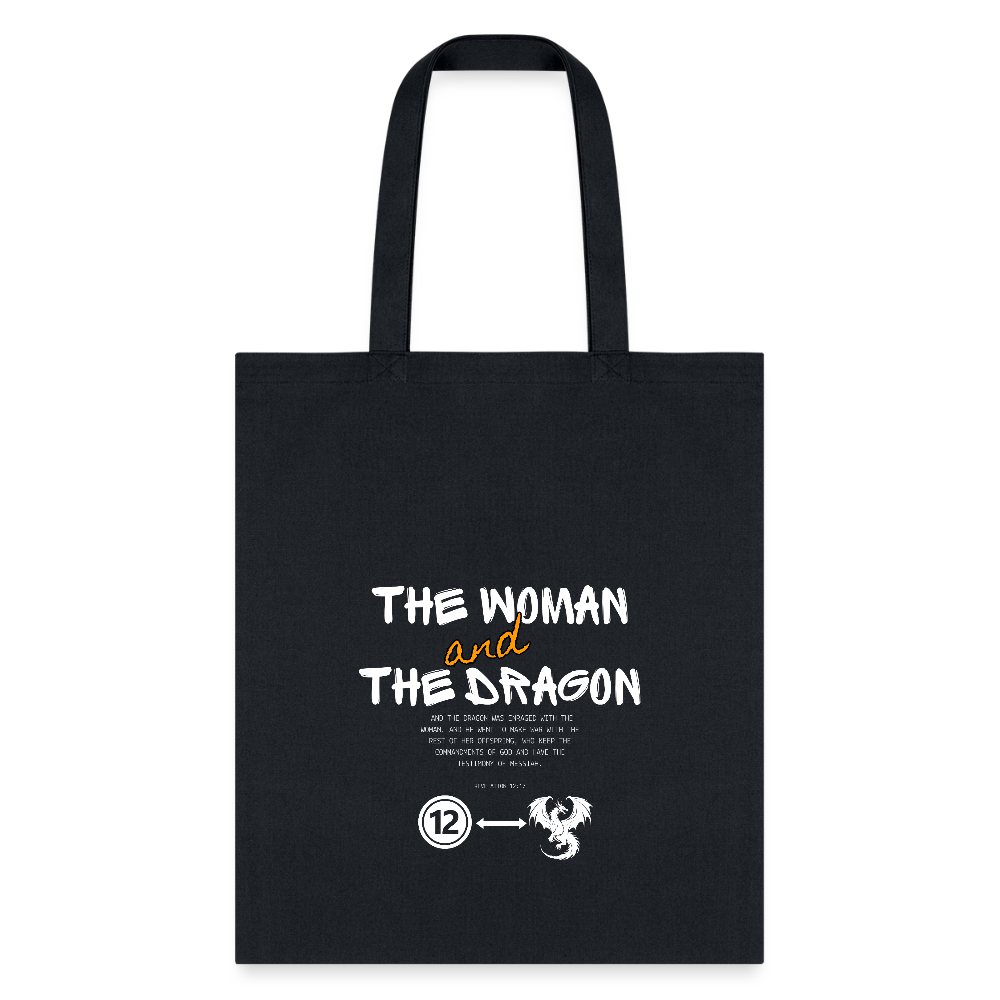 Woman and Dragon | Tote Bag - black