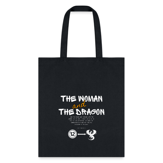 Woman and Dragon | Tote Bag - black