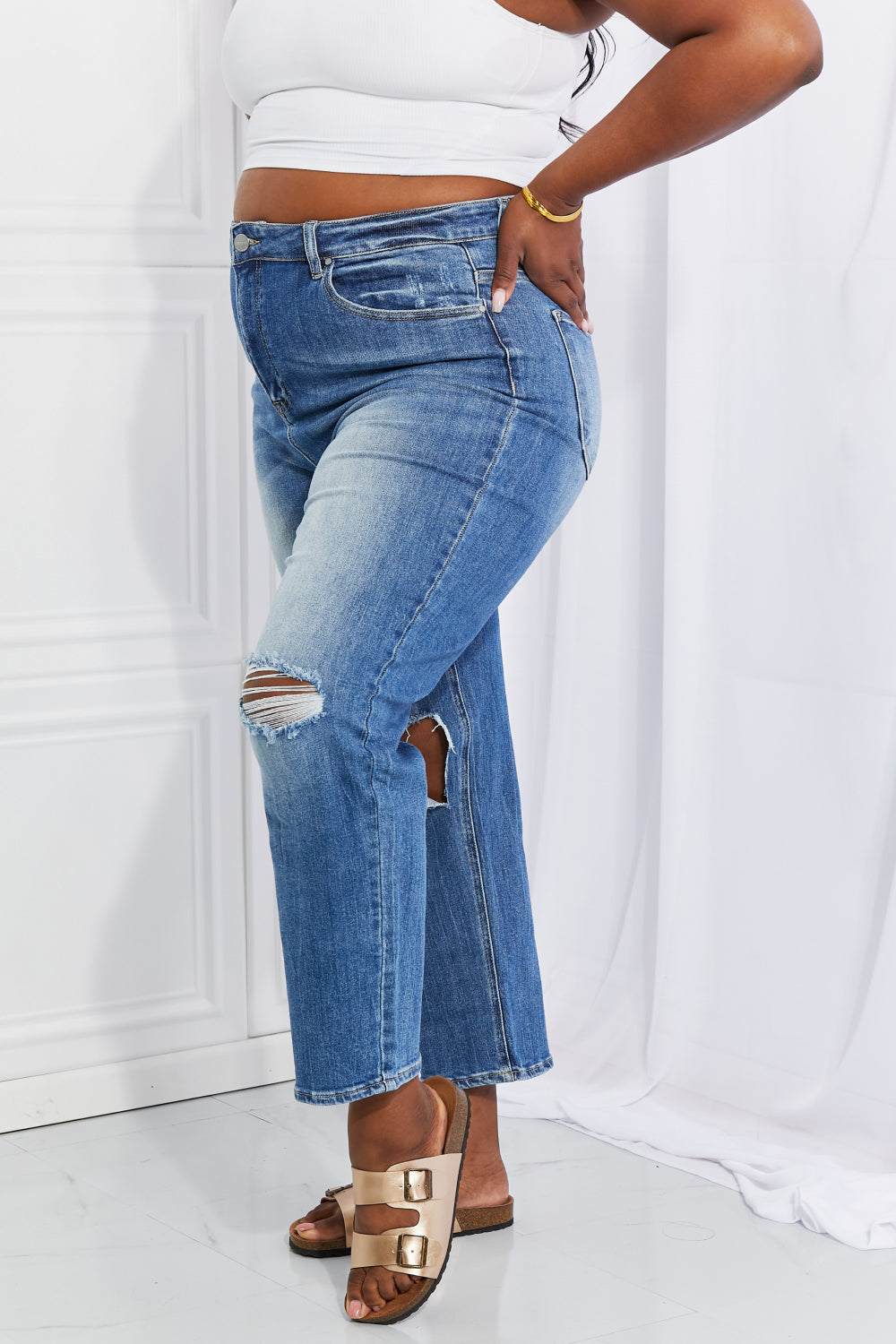 RISEN Full Size Emily High Rise Relaxed Jeans